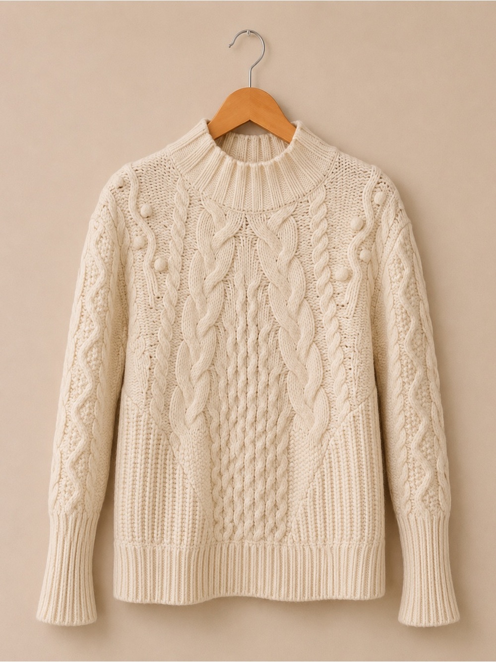 Snidel Winter White Fox Wool Turtleneck Sweater
